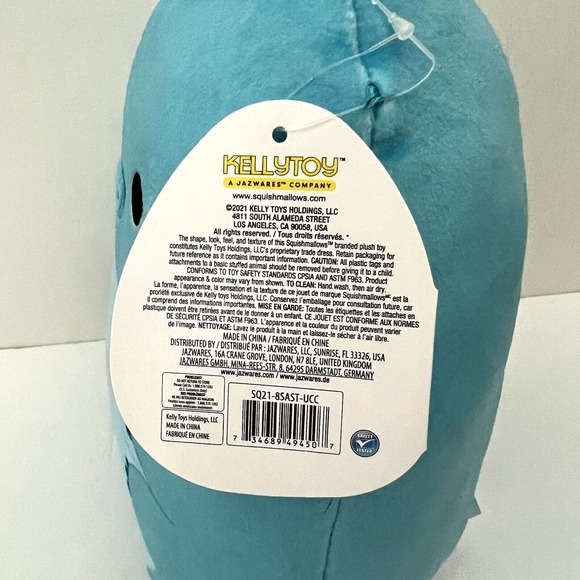 NWT Kellytoy Squishmallows 8” Sealife Squad Blue Misko the Water Bear Plush Toy - Picture 3 of 9